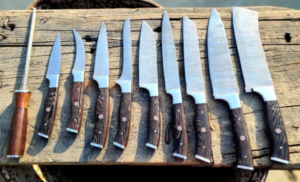 Damascus steel chef set