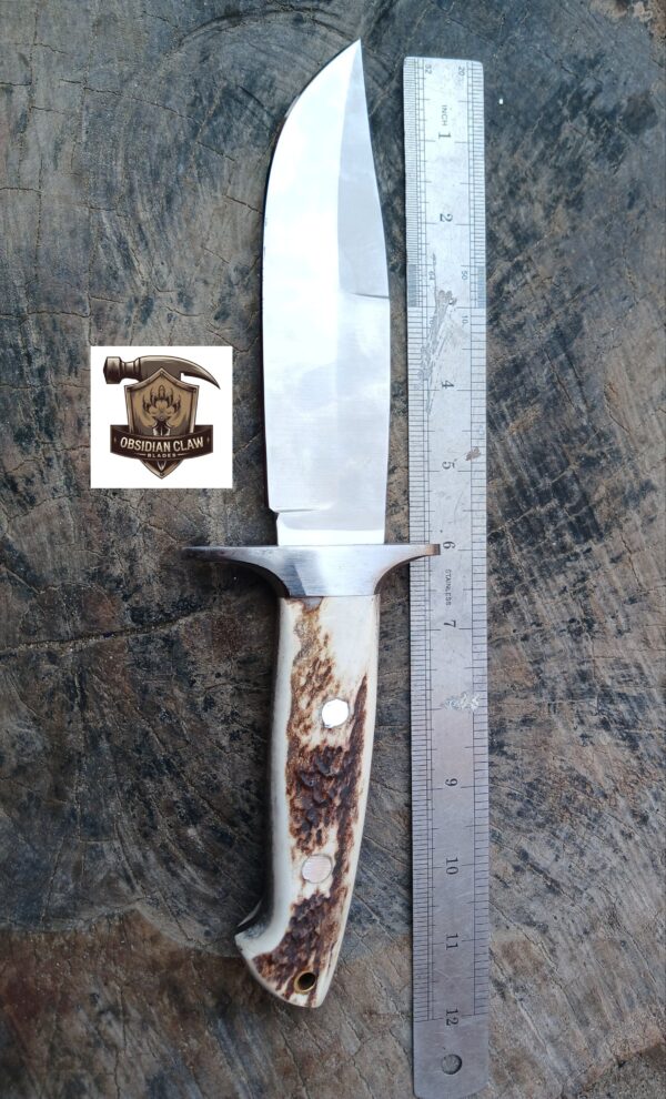 Custome  Handmade D2 Steel  Hunting Bowie knife with leather sheath. - Image 3