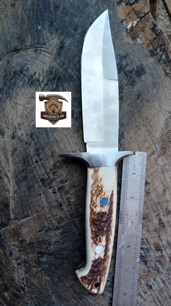 Custome  Handmade D2 Steel  Hunting Bowie knife with leather sheath.