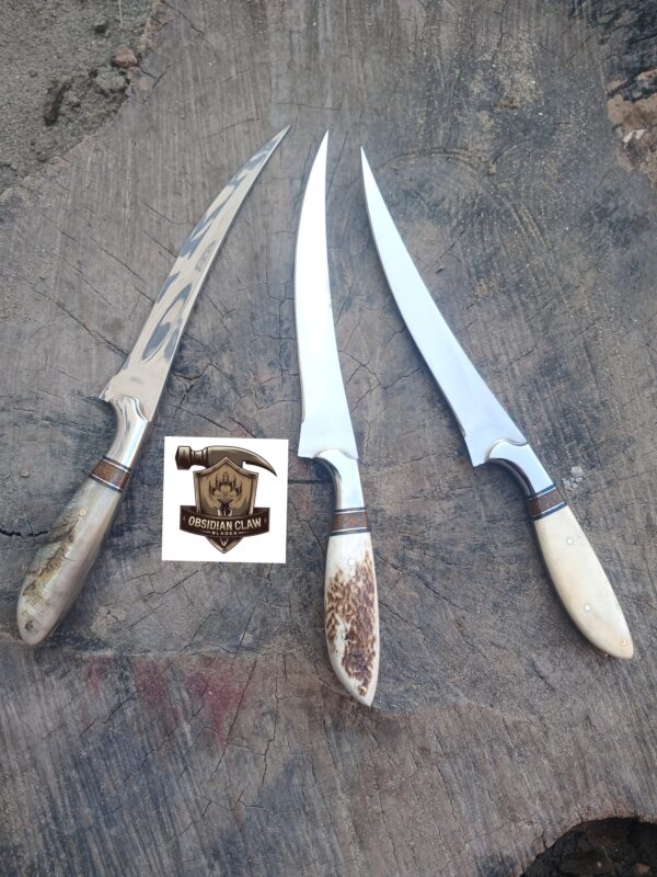 Custome Handmade High carbon D2 steel Fishing Fillet knife with leather sheath. - Image 3