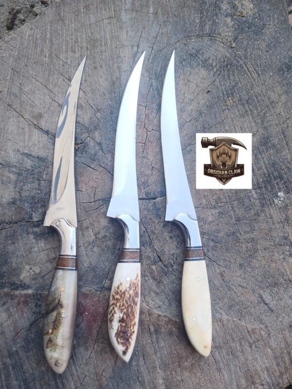 Custome Handmade High carbon D2 steel Fishing Fillet knife with leather sheath.