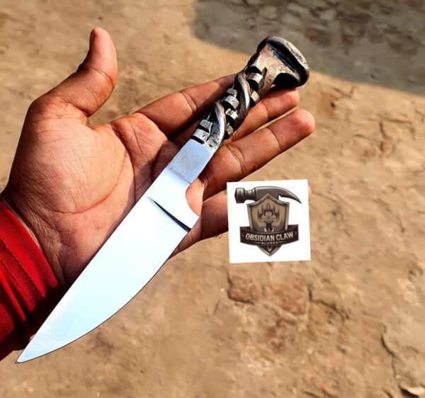 Handmade high carbon D2 steel Railroad Spikes Skinner knives.  
Overall length: 9 inches. 
Blade Length  : 4.5 inches.  
Handle Length: 4.5 inches. - Image 2