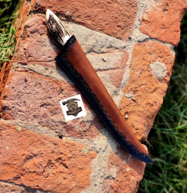 Custome Handmade High carbon D2 steel Fishing Fillet knife with leather sheath. - Image 4