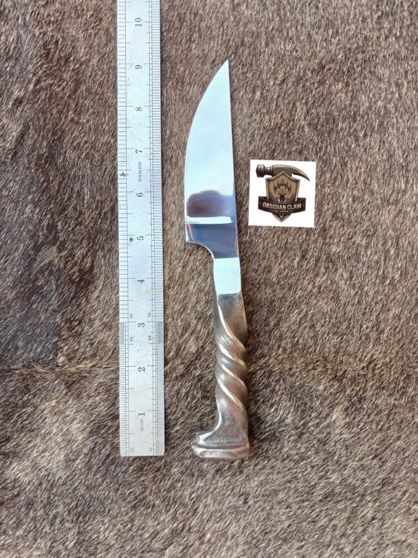 Lot of "3" Custome Handmade high carbon D2 steel  Railroad Spikes Skinner with leather sheath. - Image 3