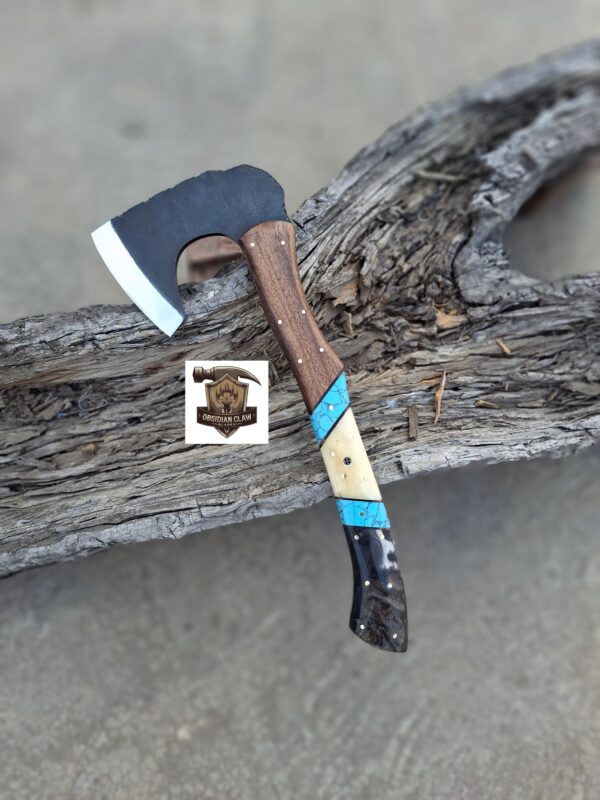 Handmade 1095 high carbon steel vikings  throwing hatchet  with leather cover.