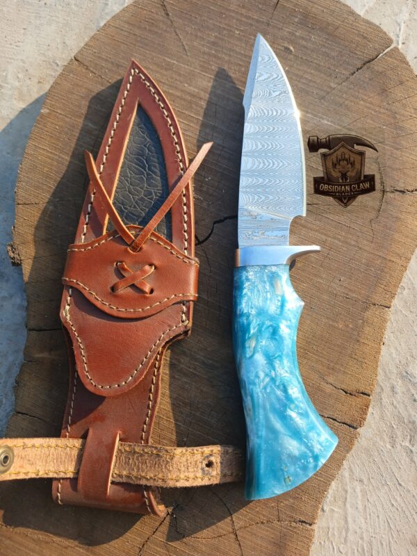 Custome Handmade High carbon Damascus steel Skinner Hunting knife. - Image 3