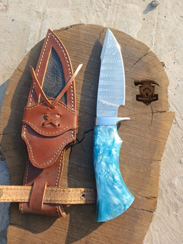 Custome Handmade High carbon Damascus steel Skinner Hunting knife. - Image 4