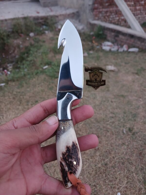 Custome Handmade high carbon J2 steel Gut hook Skinner knife. - Image 4