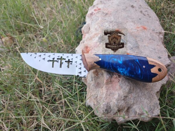 Lots of 2 knives Custom Handmade Damascus and J2 steel Skinner knife. - Image 6