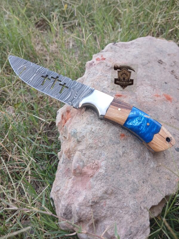 Lots of 2 knives Custom Handmade Damascus and J2 steel Skinner knife. - Image 4