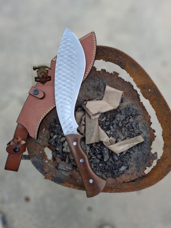 Custome Handmade J2 steel Kukeri knife with leather sheath. - Image 2