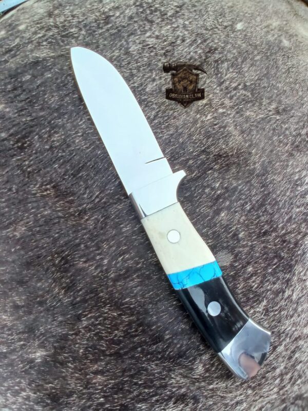 Custome Handmade J2 steel high palash mirror Skinner knife/ leather sheaths. - Image 7