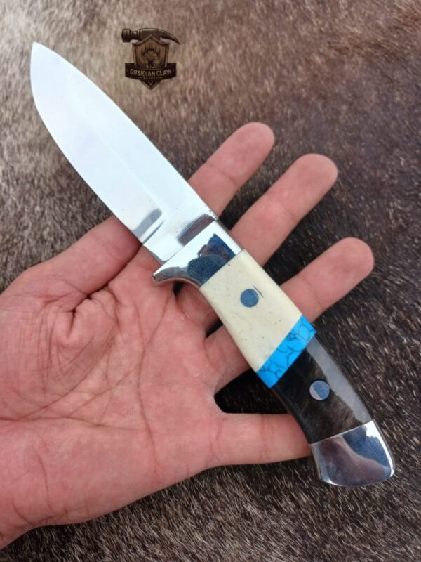Custome Handmade J2 steel high palash mirror Skinner knife/ leather sheaths. - Image 2