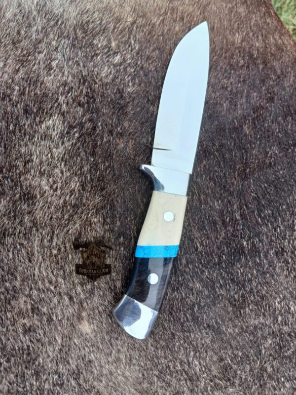 Custome Handmade J2 steel high palash mirror Skinner knife/ leather sheaths. - Image 4