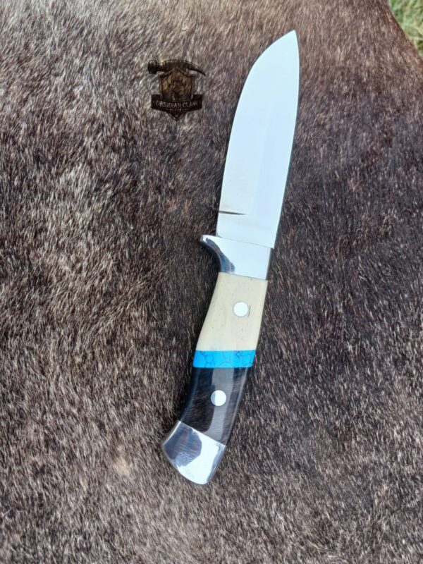 Custome Handmade J2 steel high palash mirror Skinner knife/ leather sheaths. - Image 5