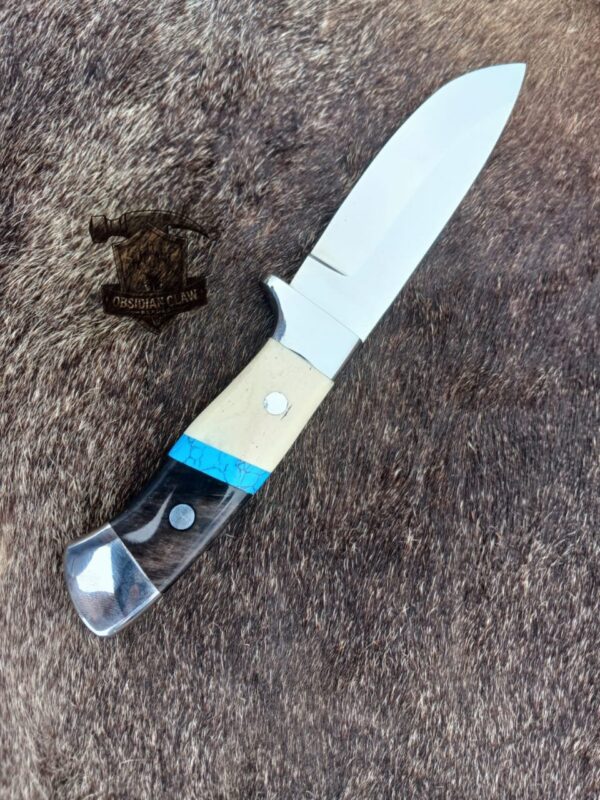 Custome Handmade J2 steel high palash mirror Skinner knife/ leather sheaths. - Image 3