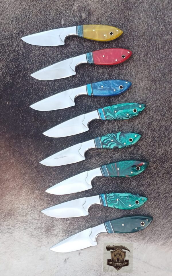 Lots of "8" Unique Custom Handmade D2 steel Skinner knife/ Leather sheath. - Image 4