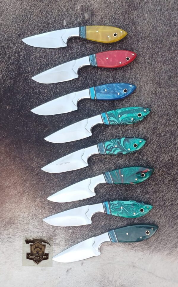 Lots of "8" Unique Custom Handmade D2 steel Skinner knife/ Leather sheath. - Image 5