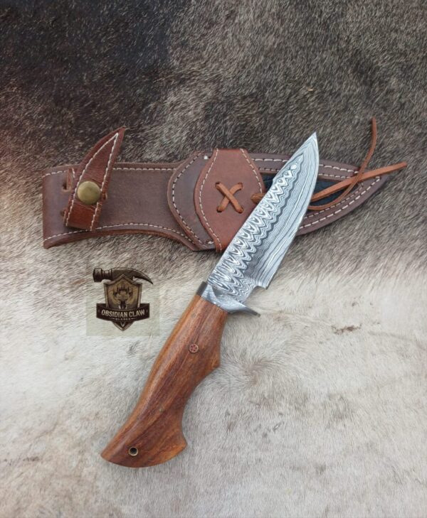 Unique Custom Handmade Ladder Steel blade with genuine leather sheath. - Image 4