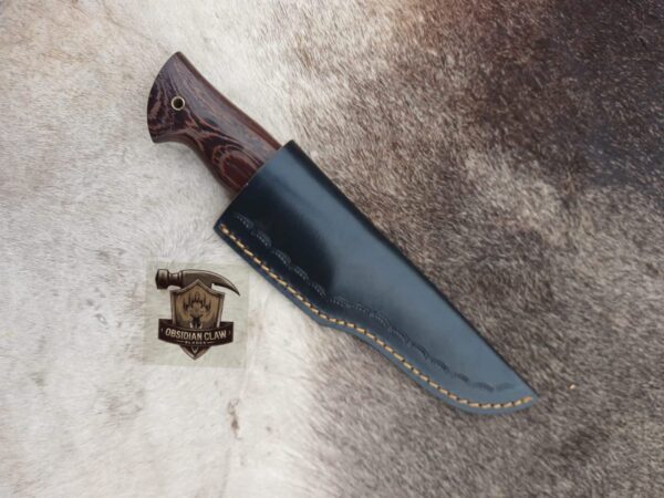 Custome Handmade 440C steel high polished mirror Skinner knife with genuine Black leather sheath. - Image 4