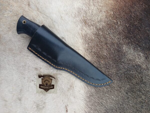 Custome Handmade 1095 Steel blade high polished mirror Skinner knife with leather sheath. - Image 4