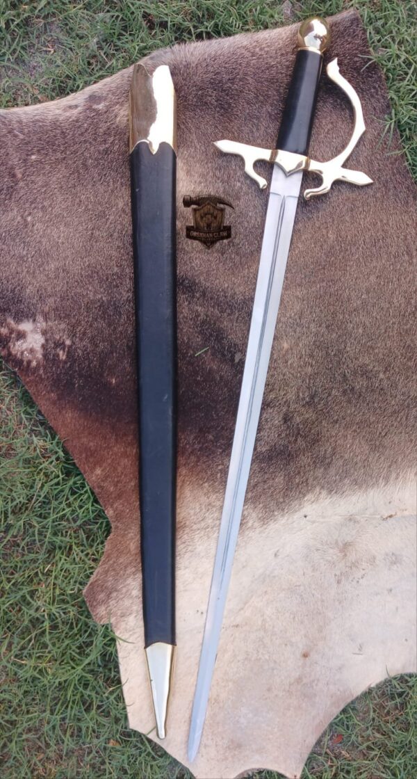 Lots of "2" Personalized Custom Handmade J2 steel high polished mirror a Viking Swords with Scabbard. - Image 3
