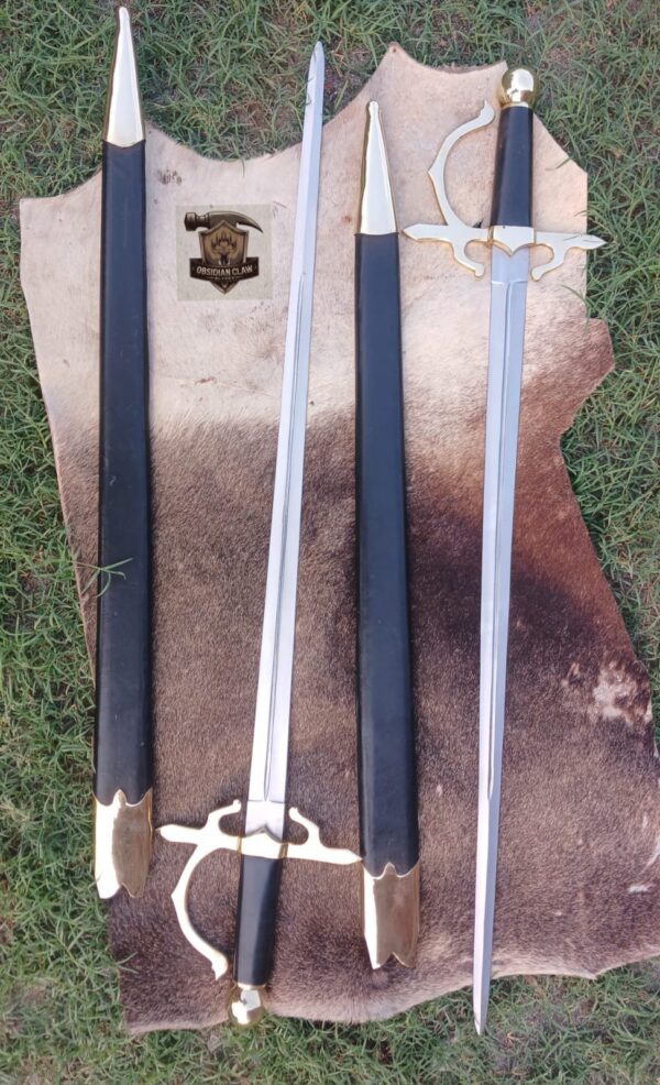 Lots of "2" Personalized Custom Handmade J2 steel high polished mirror a Viking Swords with Scabbard.