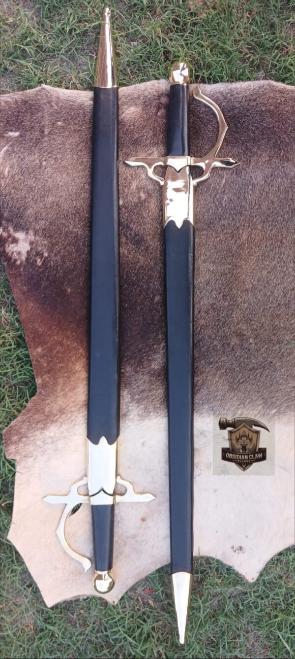 Lots of "2" Personalized Custom Handmade J2 steel high polished mirror a Viking Swords with Scabbard. - Image 6