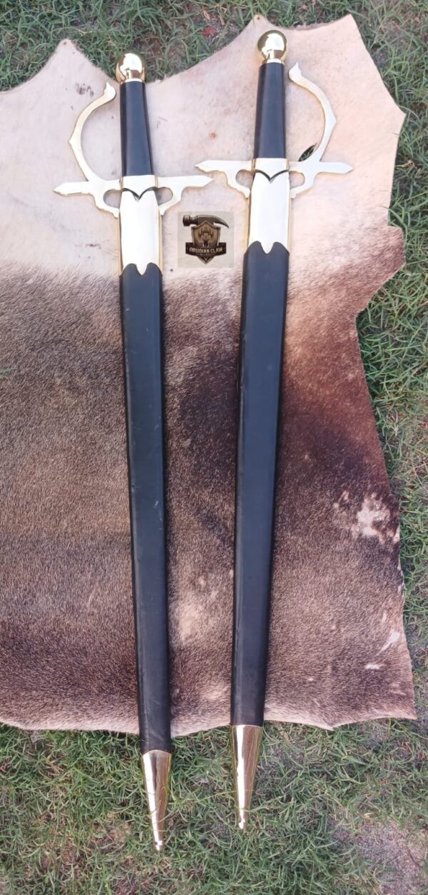 Lots of "2" Personalized Custom Handmade J2 steel high polished mirror a Viking Swords with Scabbard. - Image 5
