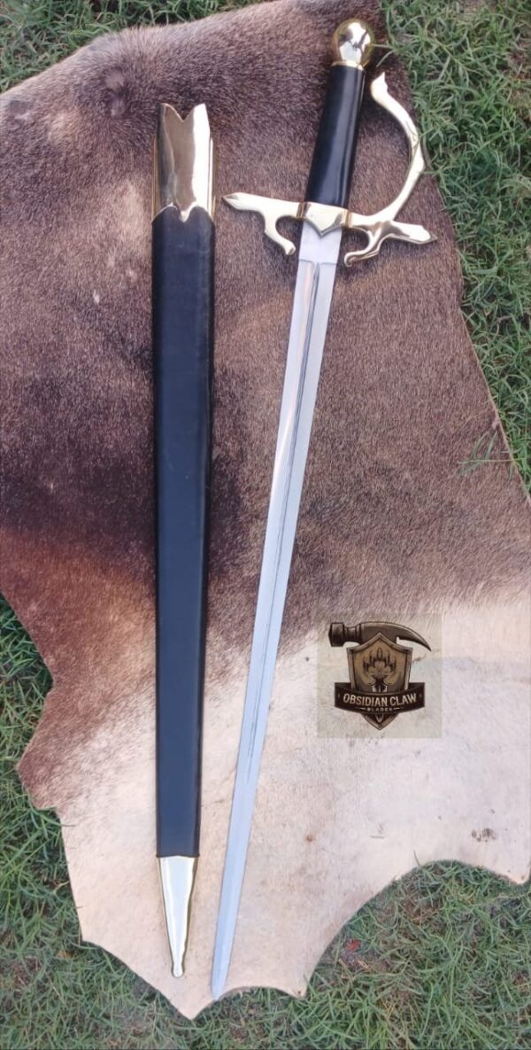 Lots of "2" Personalized Custom Handmade J2 steel high polished mirror a Viking Swords with Scabbard. - Image 4