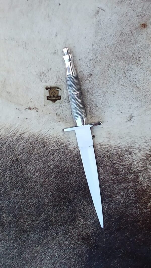 Custome Handmade 440C steel Full high polished mirror Dagger knife with leather sheath. - Image 2