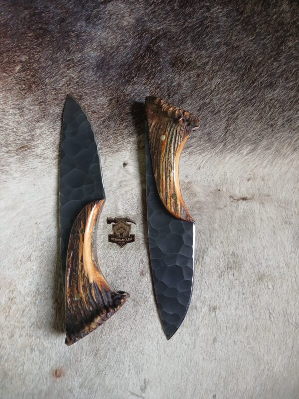 Lots of "2" Custome Handmade High carbon steel acid wash blade with leather sheath. - Image 3