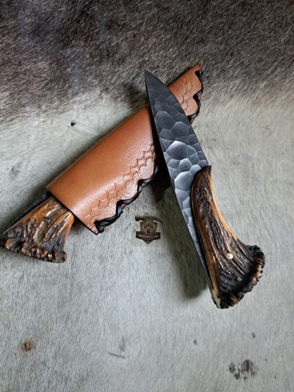 Lots of "2" Custome Handmade High carbon steel acid wash blade with leather sheath. - Image 4