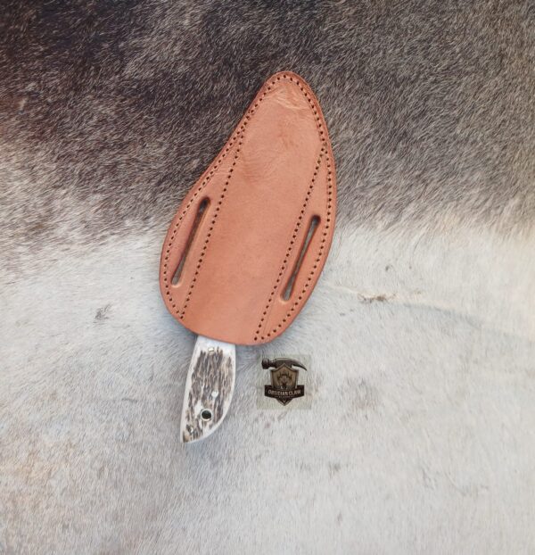 Lots of "2" Custome Handmade J2 steel high palash mirror Skinner knife with leather sheath. - Image 5