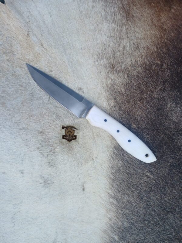 High carbon steel blade with leather sheath. - Image 2