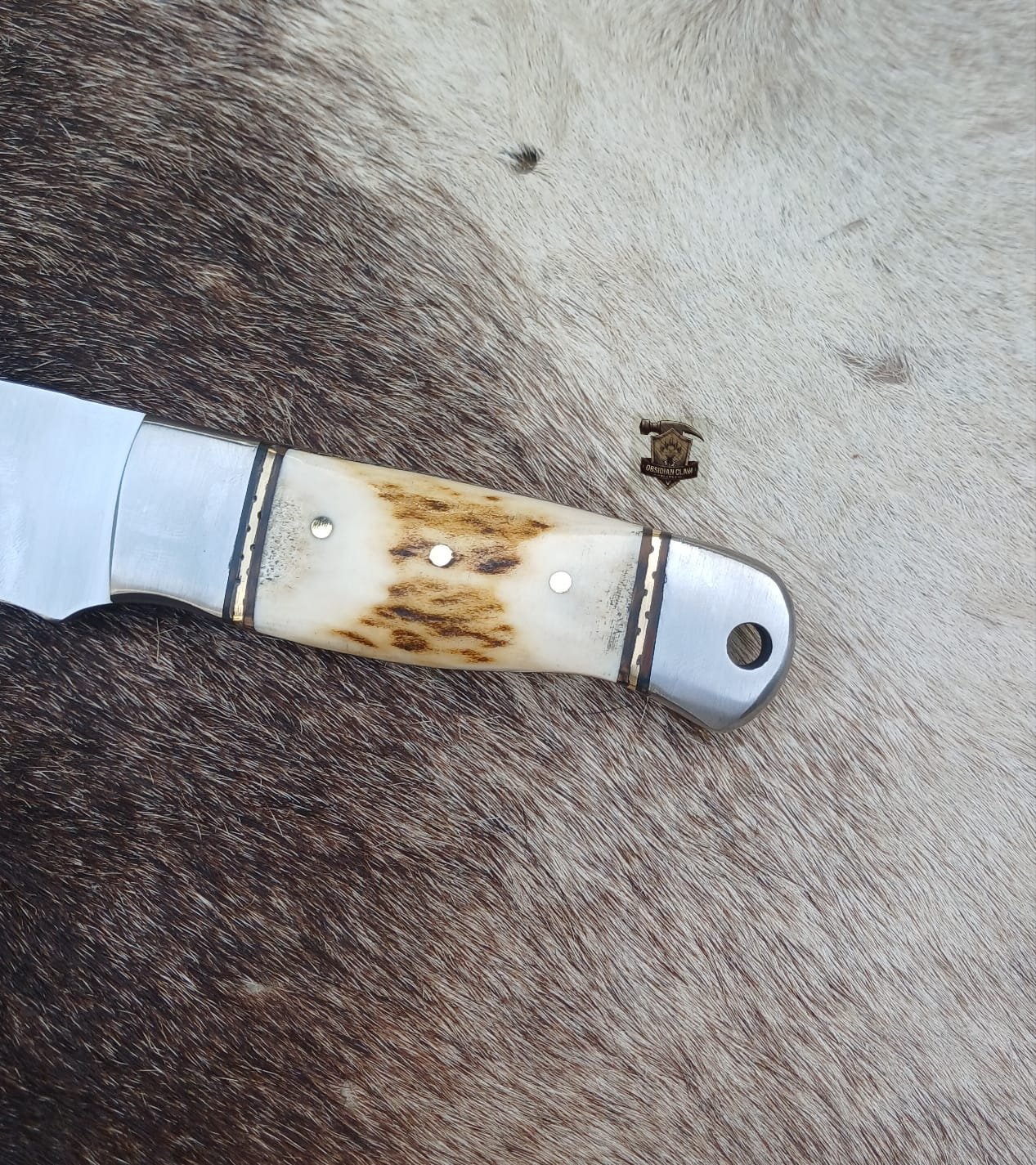 Skinner knife with leather sheath. - Image 6