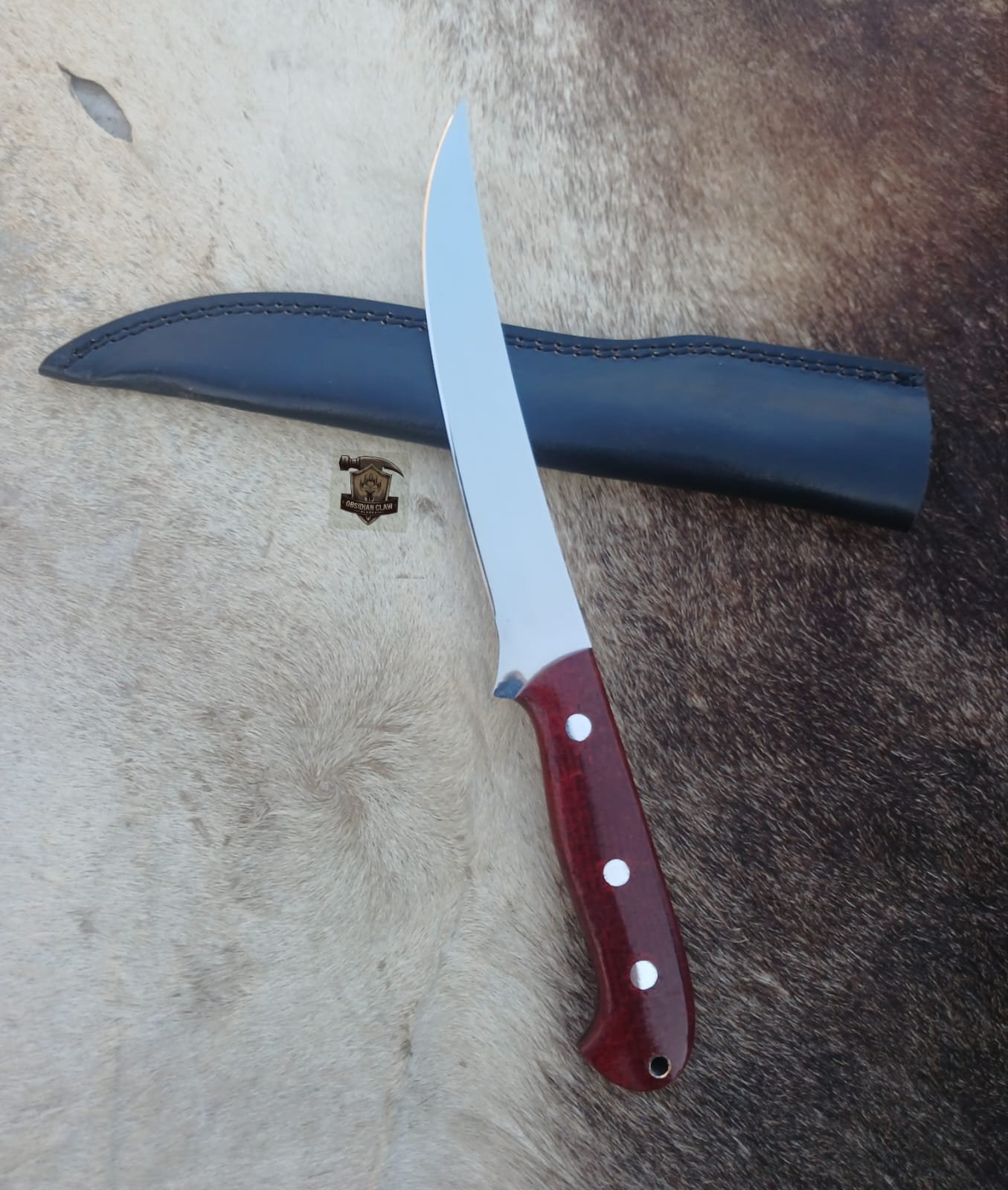 Premium Fillet knife with leather sheath. - Image 3