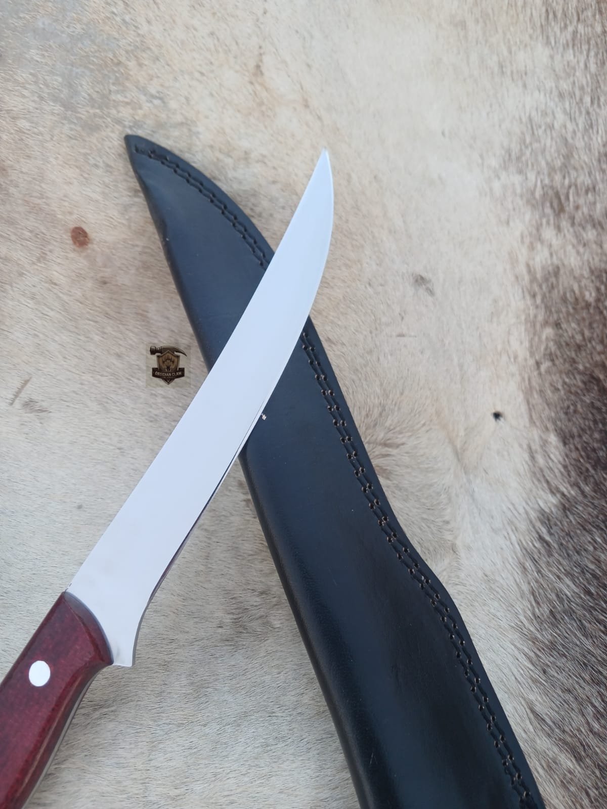 Premium Fillet knife with leather sheath. - Image 5