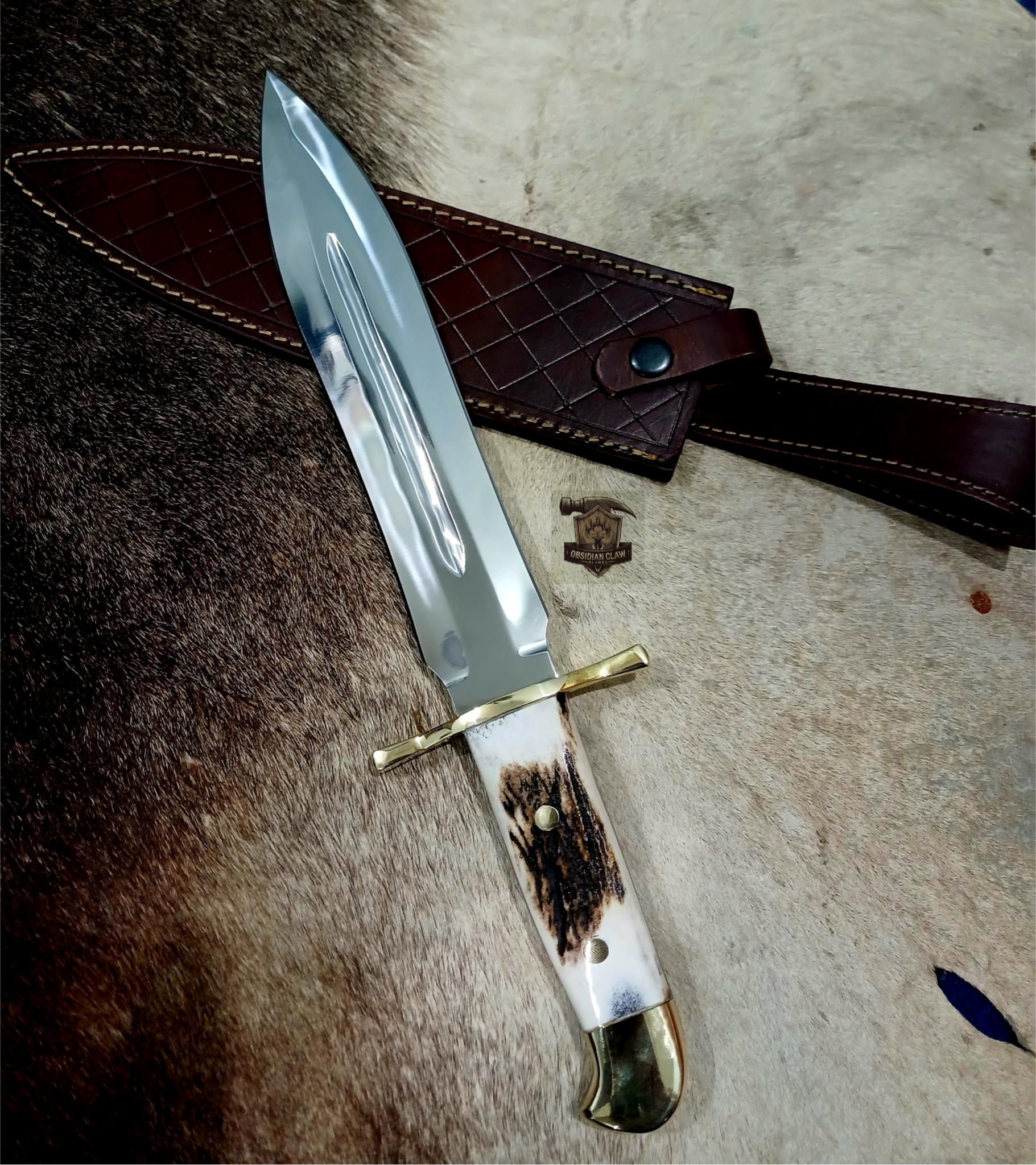 Handamade Bowie knife with Leather sheath. - Image 5