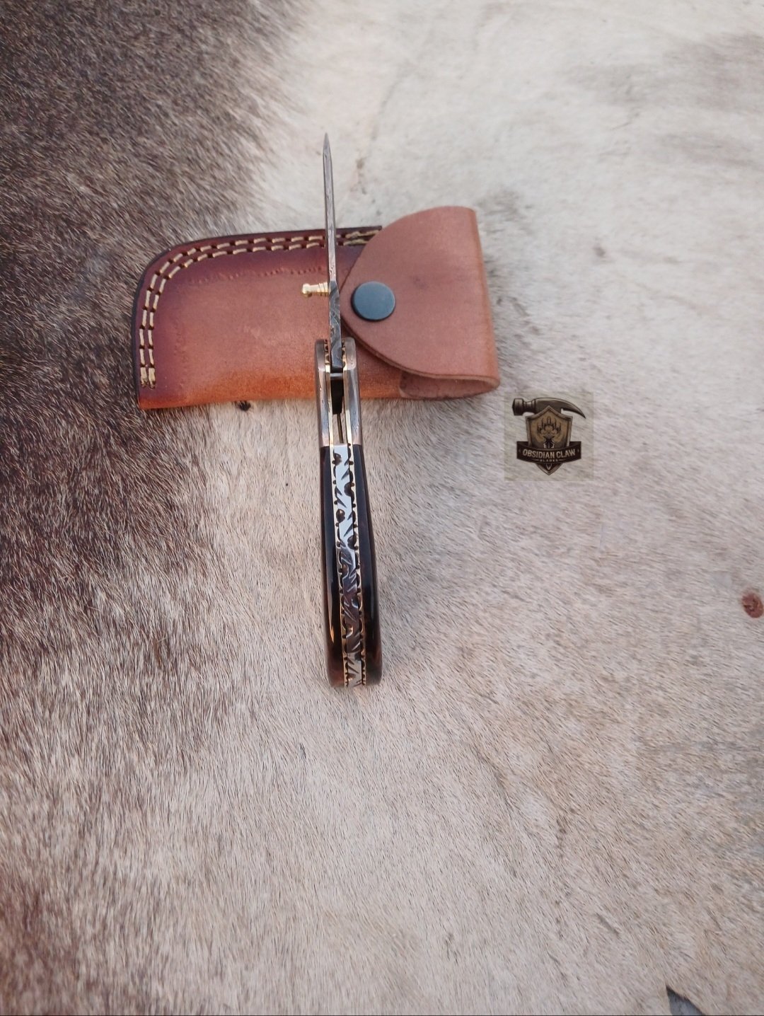 Linear folding knife with Leather cover. - Image 5