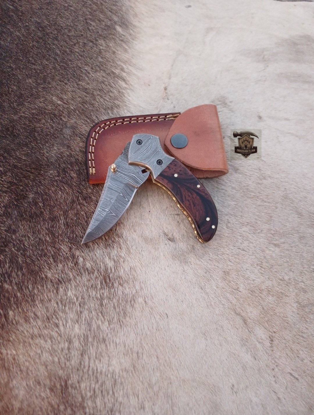 Linear folding knife with Leather cover. - Image 4