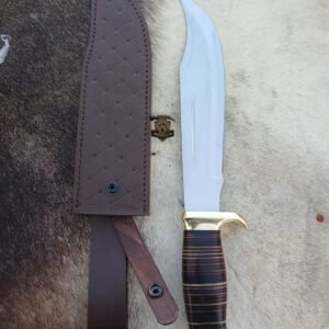 D2 Steel Bowie knife with Leather Cover.
