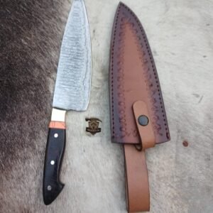 Chef knife with Leather cover.